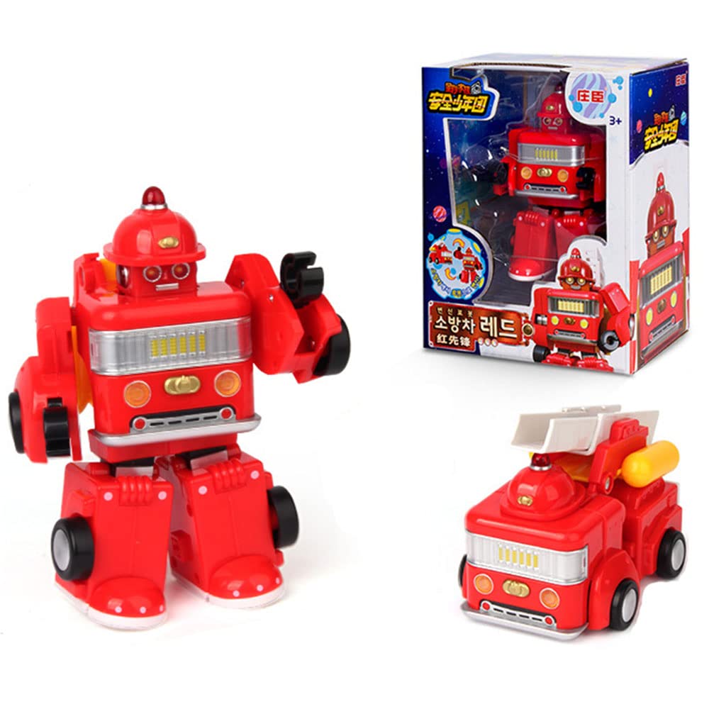 変形ロボット LEDライト付き 赤 Amazon.co.jp: 創造的な男の子のおもちゃL15CM変形ロボット赤いヴァン